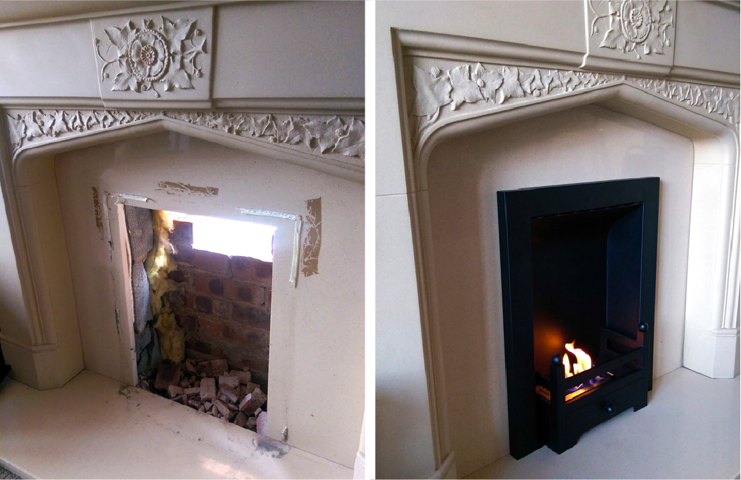 From a gas to a bioethanol fireplace