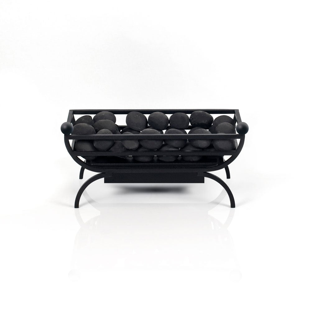 Athena grate with black pebbles front view