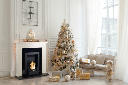 CARRINGTON Traditional Bioethanol Fireplace with Christmas tree