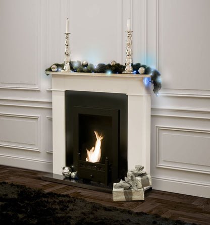 CARRINGTON Traditional Bioethanol Fireplace with Christmas decorations