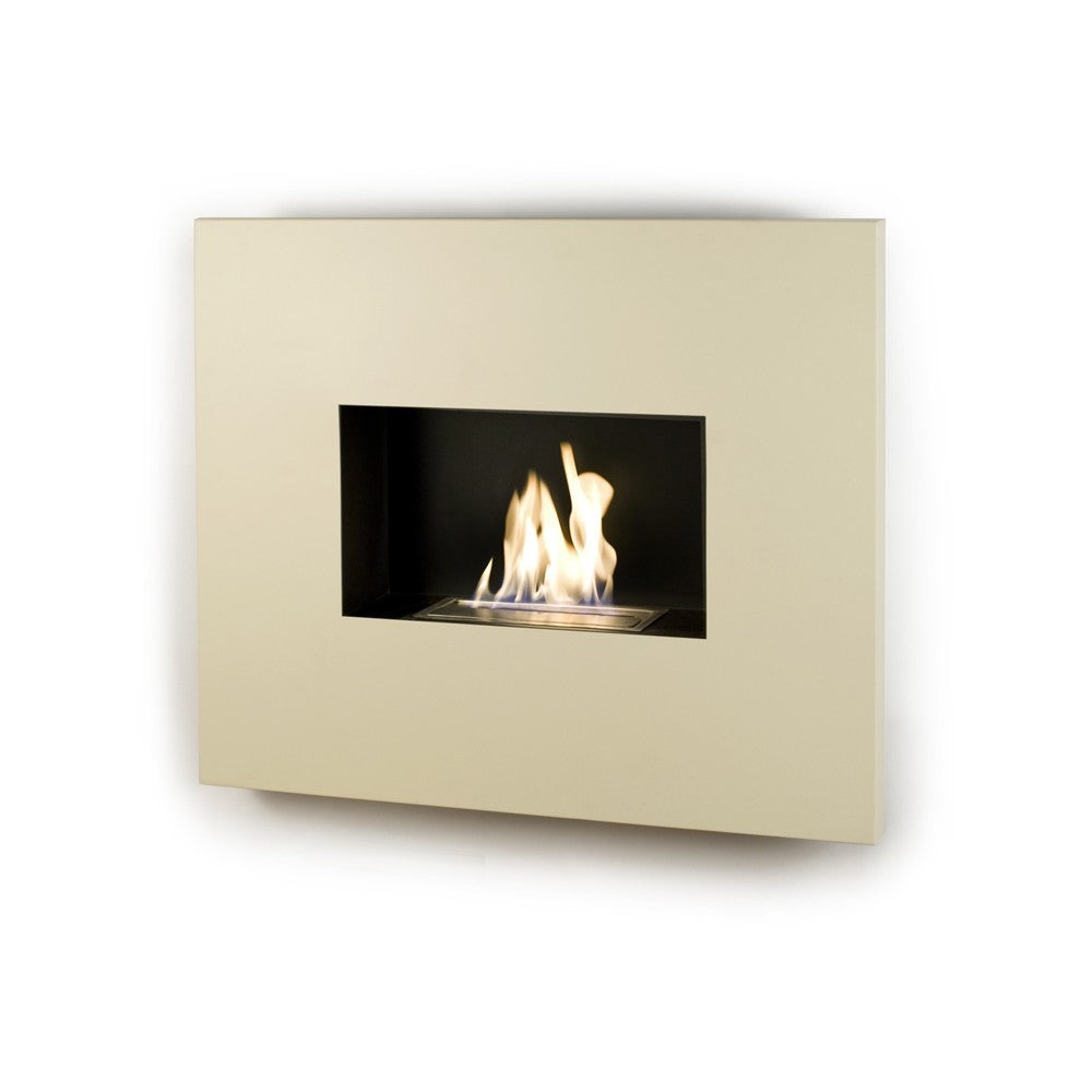 ONYX Cream Bioethanol Fireplace angled view