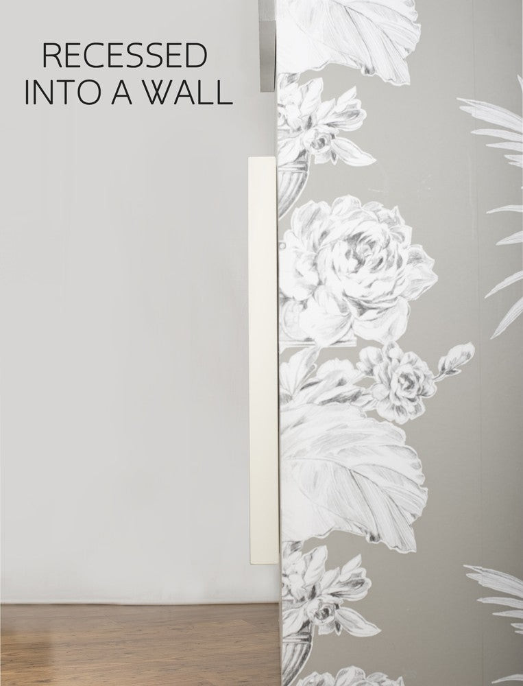 ONYX Cream Bioethanol Fireplace recessed into a wall