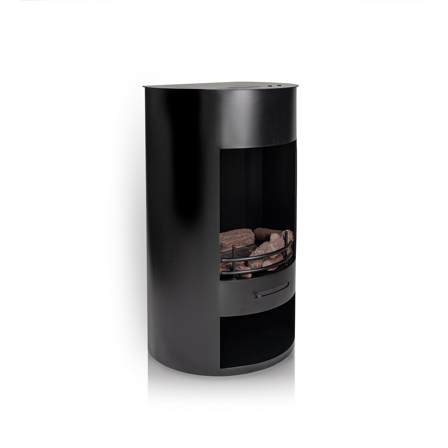 LUNA Black Bioethanol Stove with ceramic logs