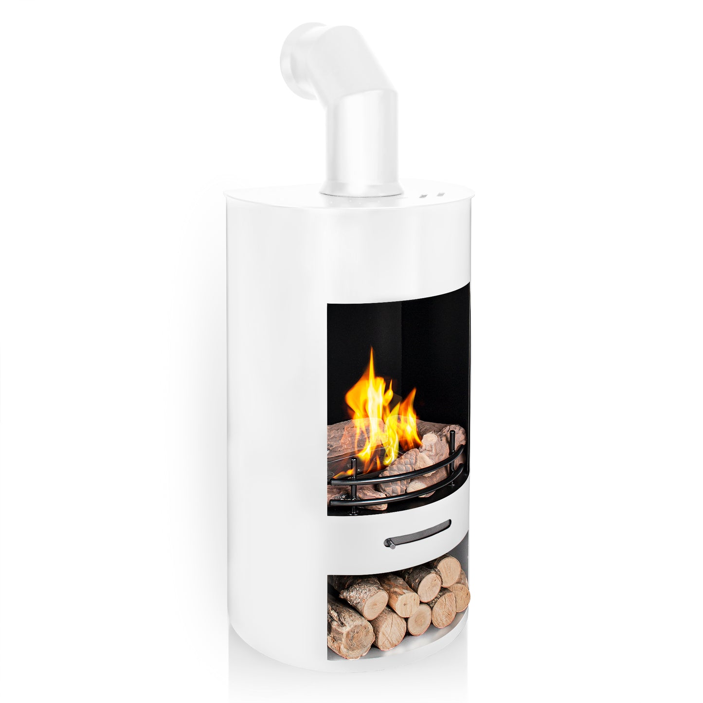LUNA White Bioethanol Stove with pipe