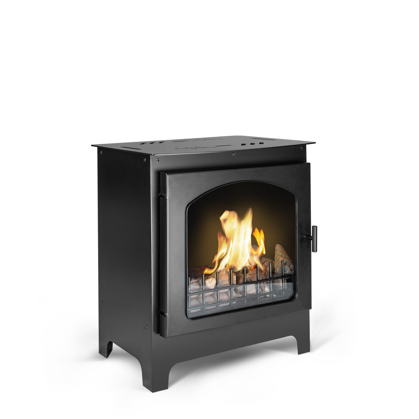 MULBERRY Black Bioethanol Stove angle side