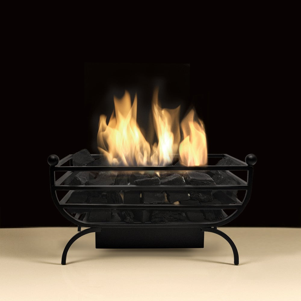 HERMES Bioethanol Grate with coals and flame