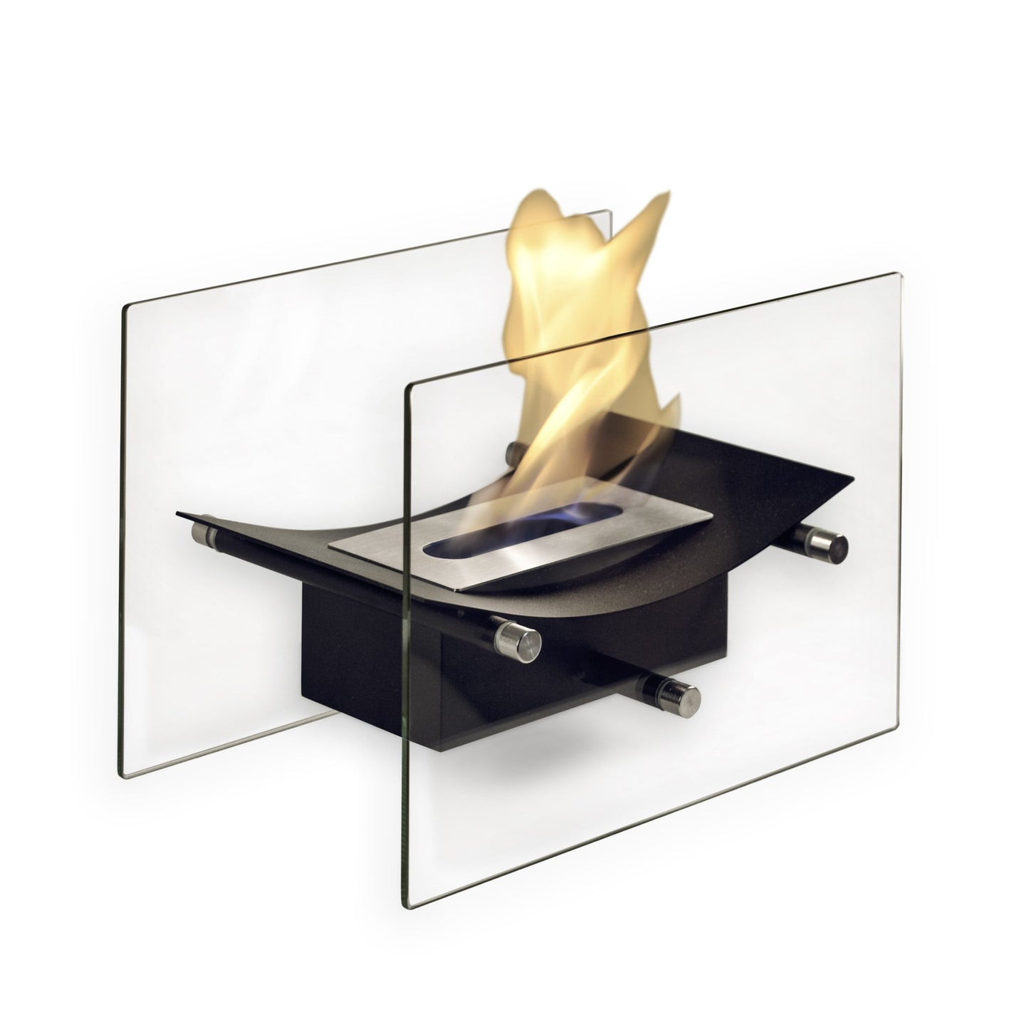 BOW Black Bioethanol Burner with flame