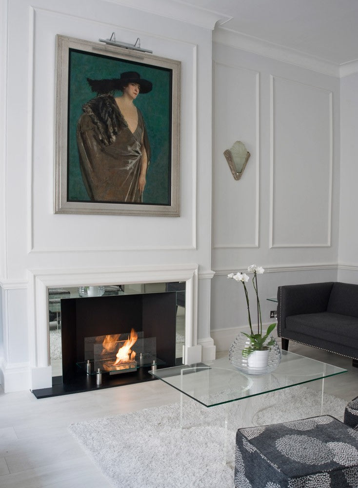 GRAVITY Bioethanol Glass Fire in modern living room