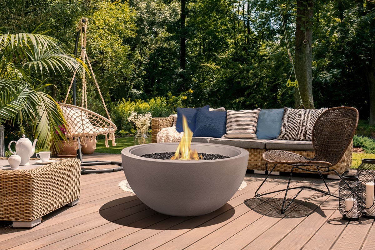 Large Grey Bioethanol in garden