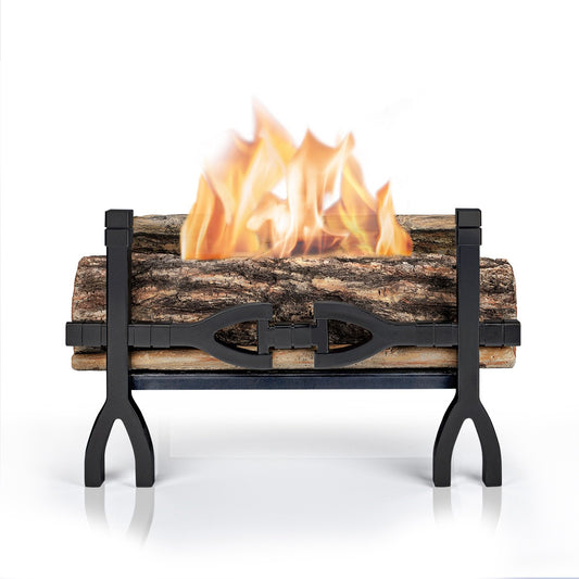 Ascot Black Bioethanol grate lit