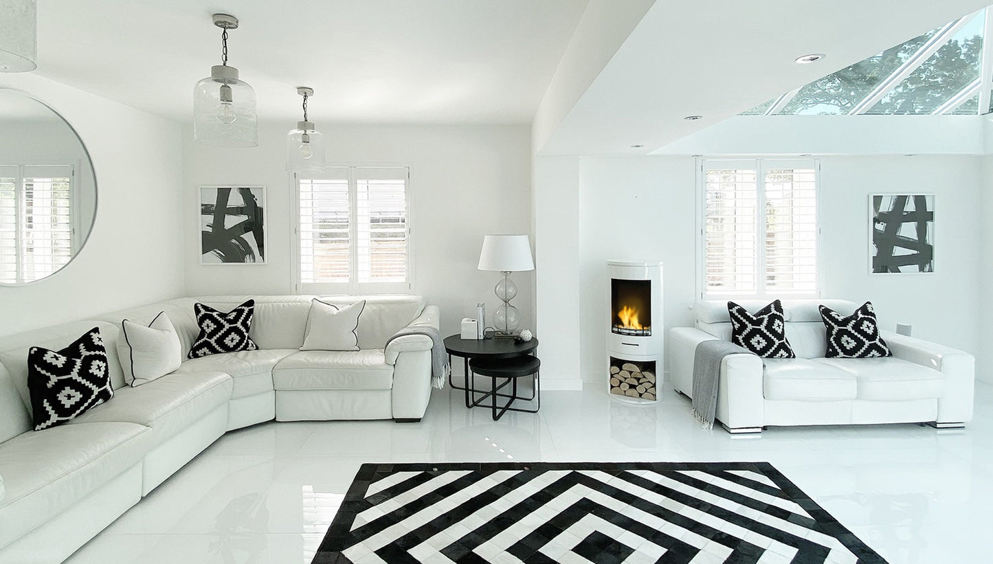 CYLINDER White Modern Bioethanol Stove