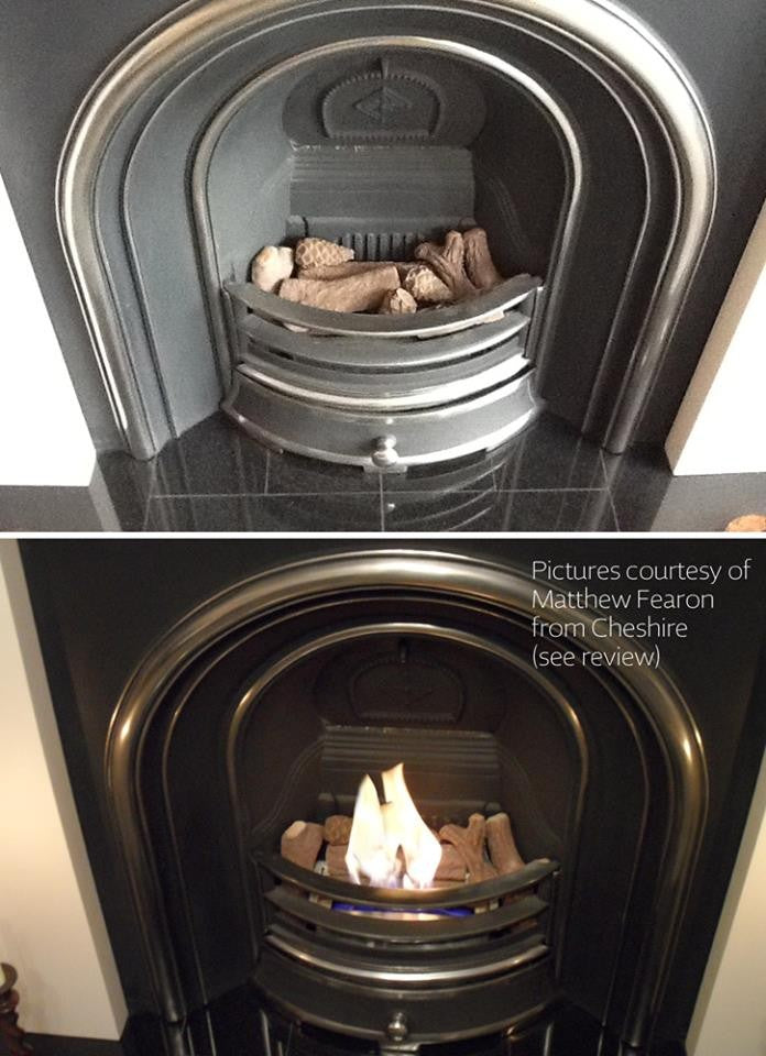 CONTAINER Small Burner Insert in old Victorian fireplace