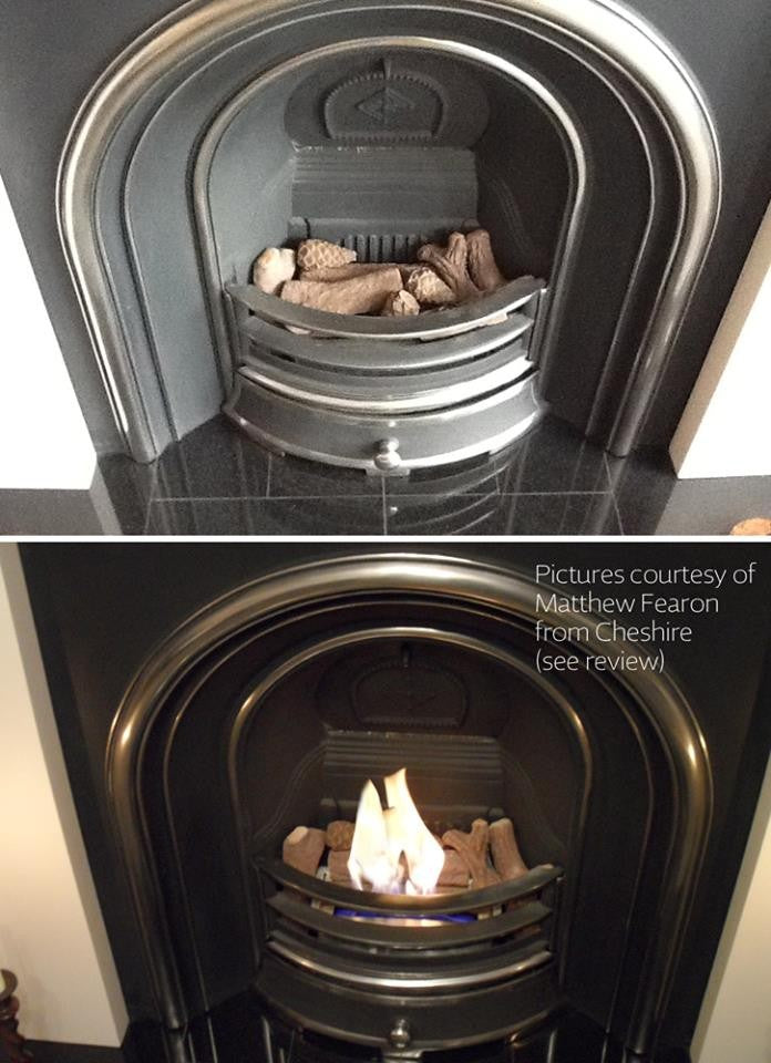 Cone & Log Set 9 pieces in existing Victorian fireplace