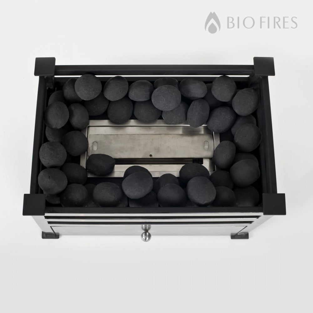 CHELSEA Polished Steel Bioethanol Grate top view