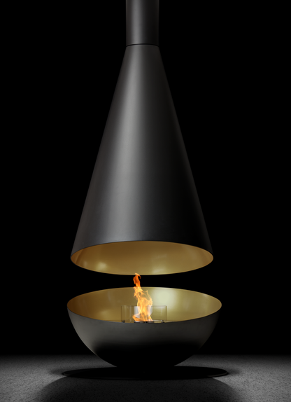 THALES Bioethanol Fireplace black with golden interior