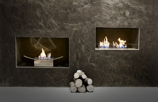 Showroom Display – a DIY stud wall for bio fireplaces
