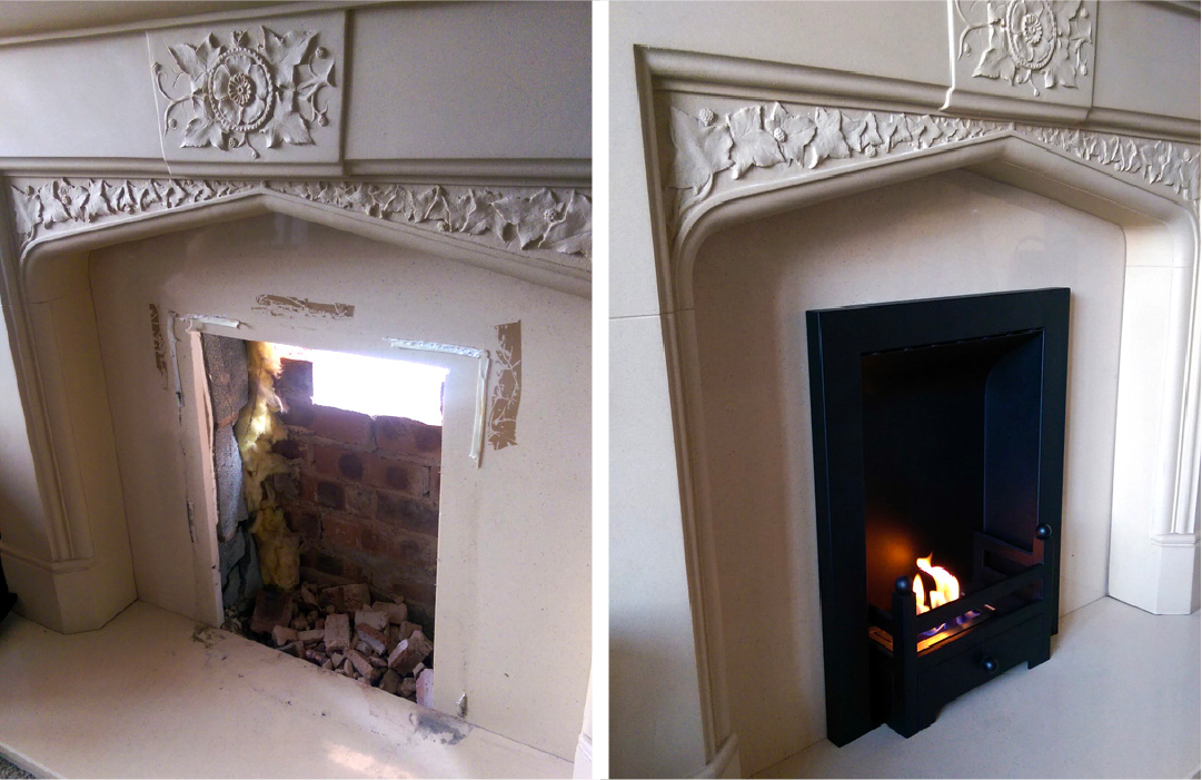 Converting an old gas fireplace with a DIY Bio Ethanol Insert