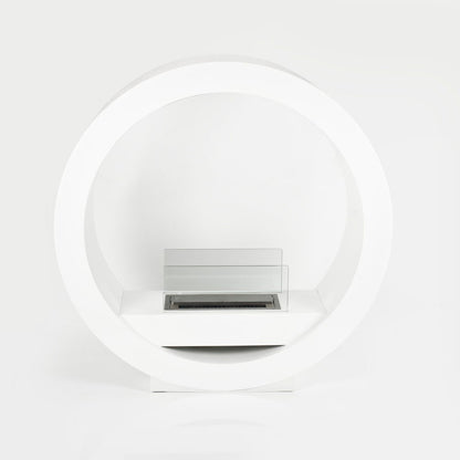 GLOBE White Bioethanol Fireplace front view