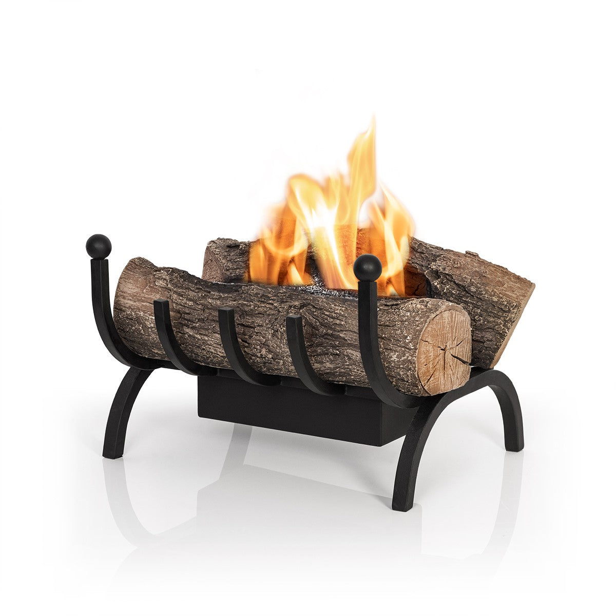 WILDWOOD Traditional Bioethanol Grate with flame angled view