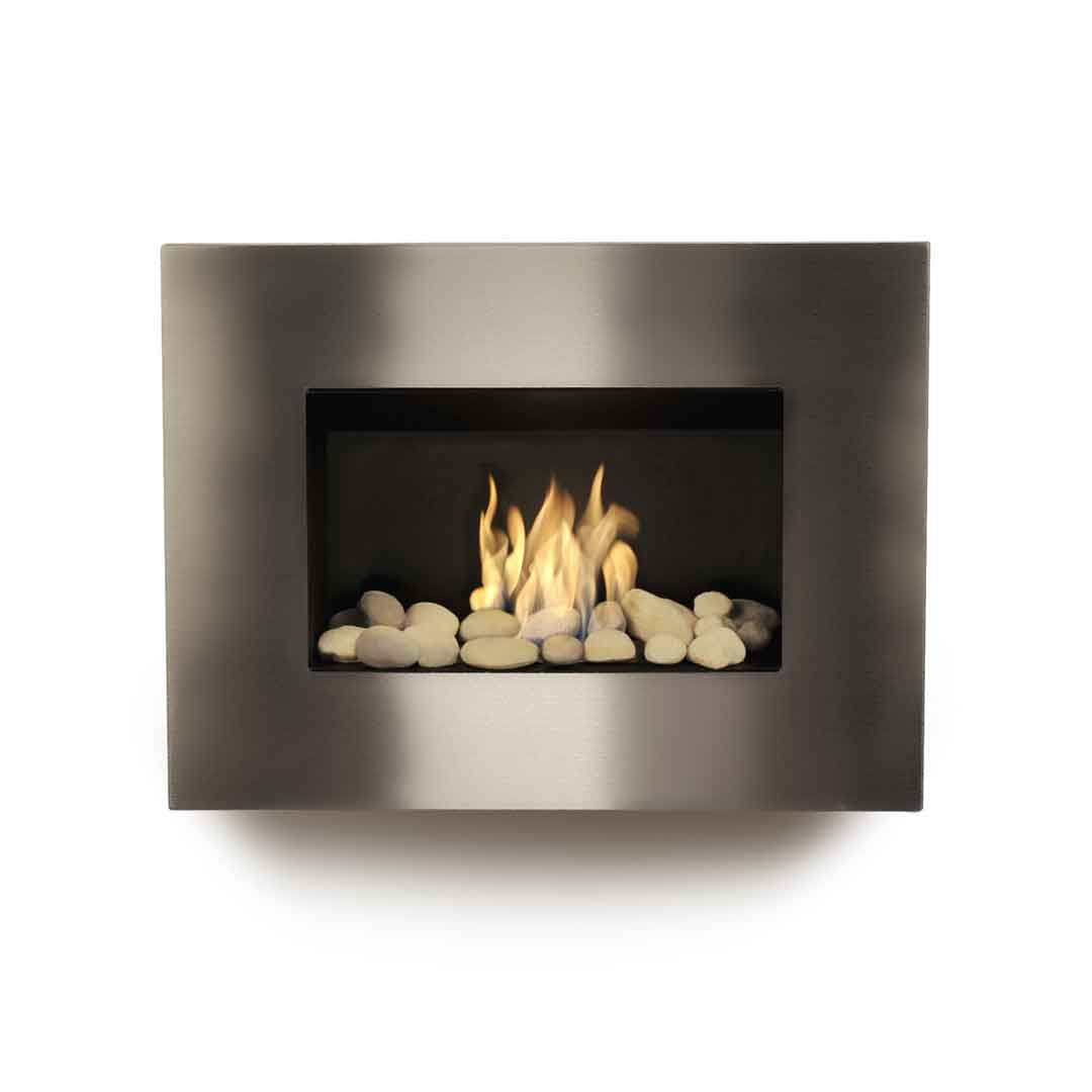 STERLING Bioethanol Fireplace with white pebbles