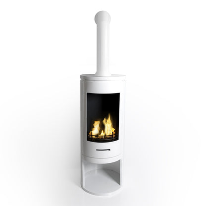 CYLINDER White Modern XL Bioethanol Stove empty with pipe