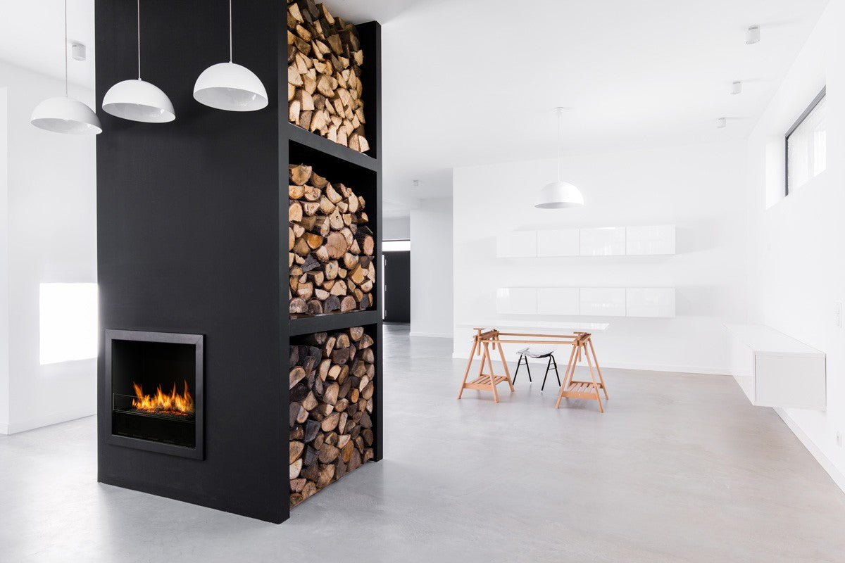 Planika L-FIRE  Fireplace in modern studio