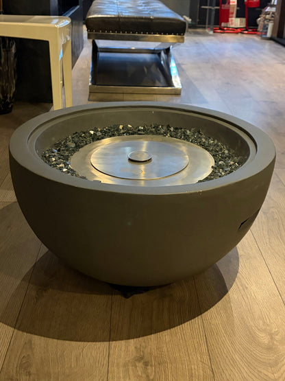 Mini Grey Bioethanol Firepit Outdoor Fireplace - (EX DISPLAY)
