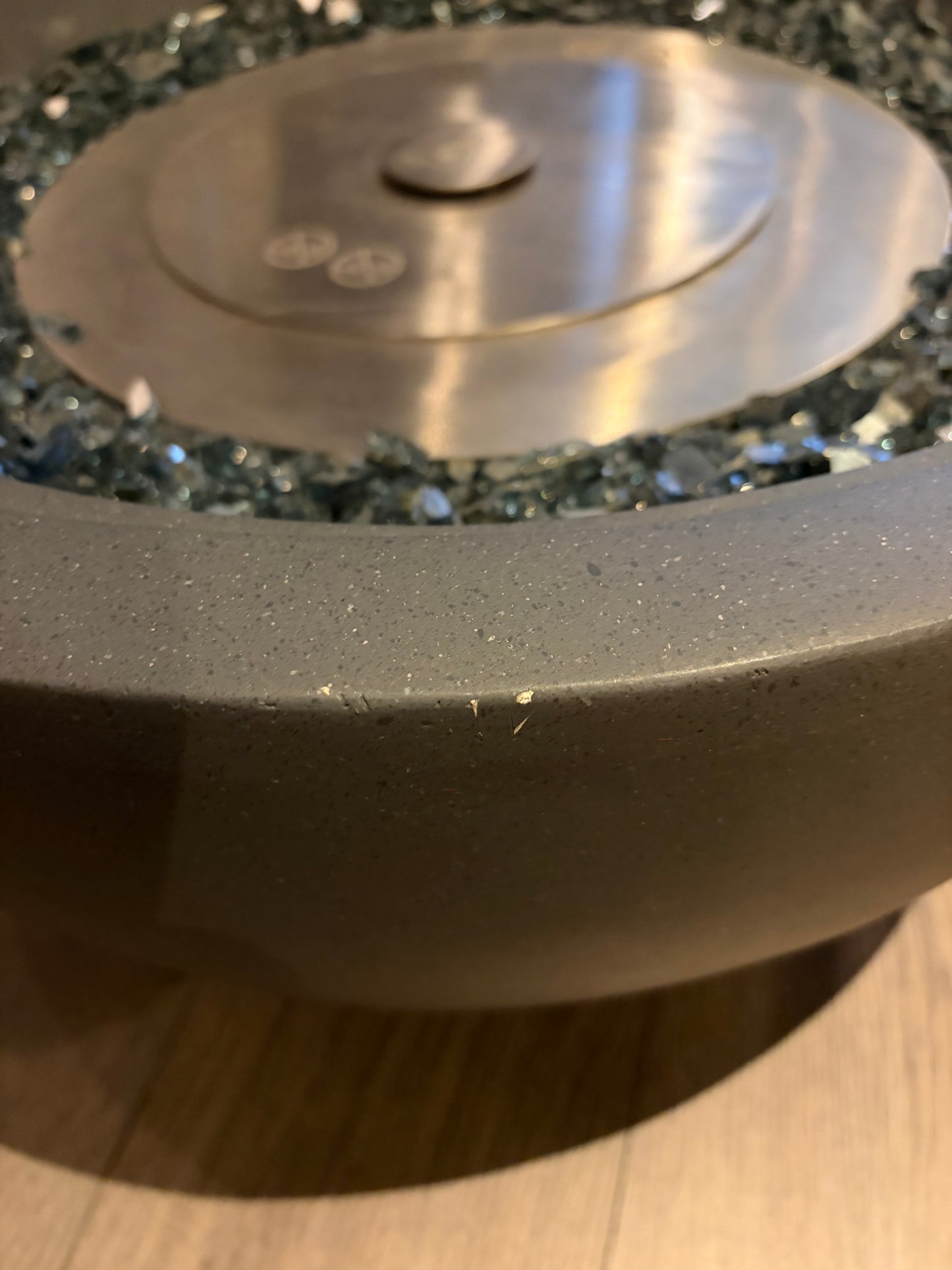 Mini Grey Bioethanol Firepit Outdoor Fireplace - (EX DISPLAY)