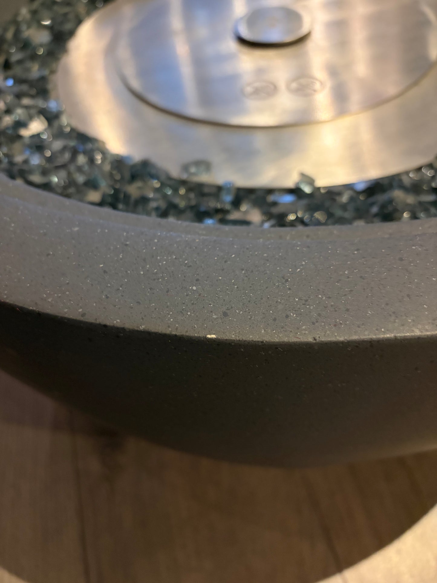 Mini Grey Bioethanol Firepit Outdoor Fireplace - (EX DISPLAY)