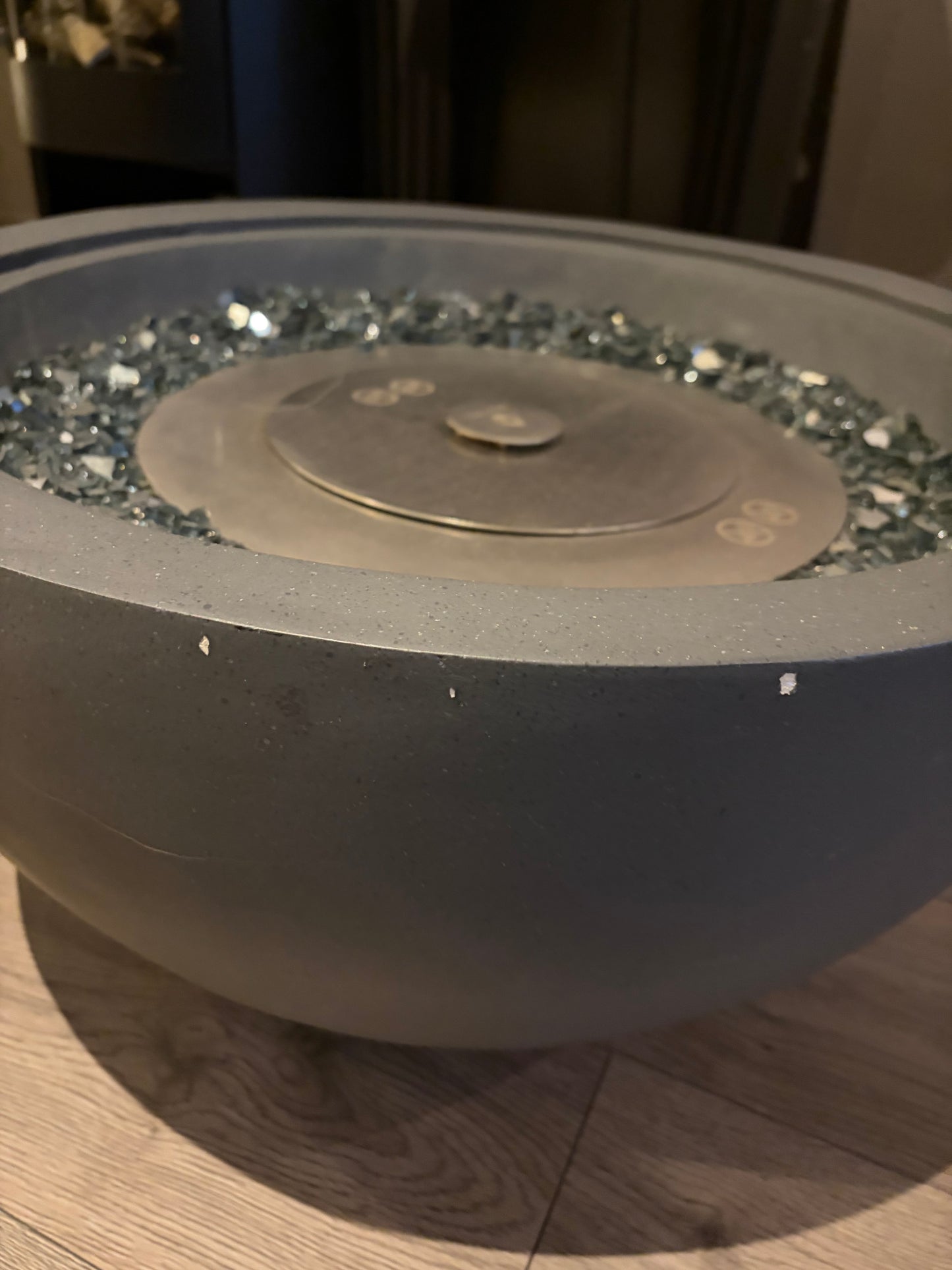 Mini Grey Bioethanol Firepit Outdoor Fireplace - (EX DISPLAY)