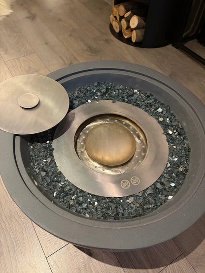 Mini Grey Bioethanol Firepit Outdoor Fireplace - (EX DISPLAY)