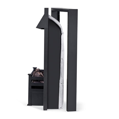Large DIY Firebox with Argyll. side view with removable frame