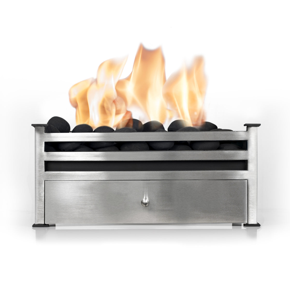 MONTAGU Polished Steel Bioethanol Grate