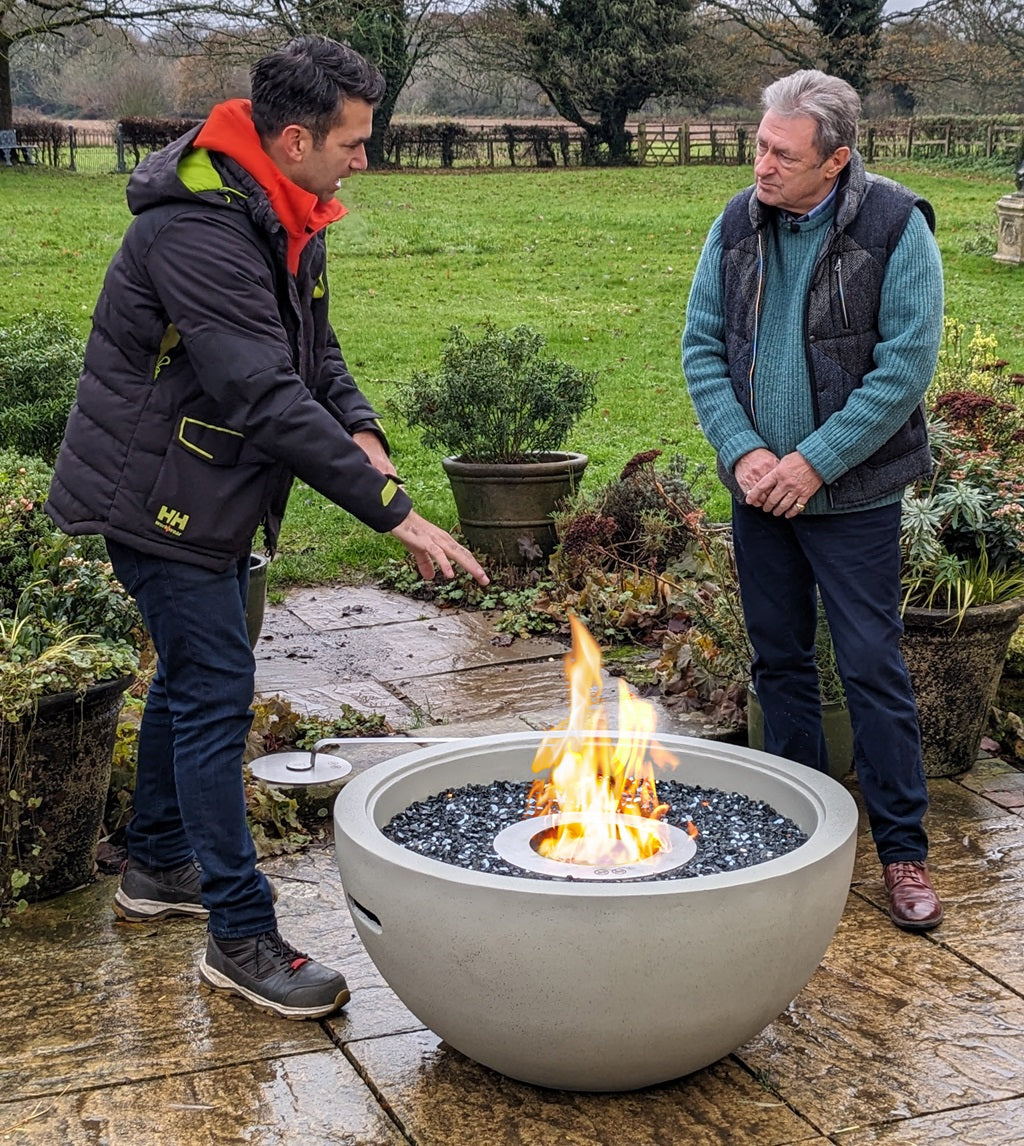 Large Grey Bioethanol Firepit Outdoor Fireplace