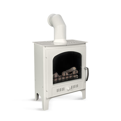 Slimline Light Pebble Bioethanol Stove with the pipe