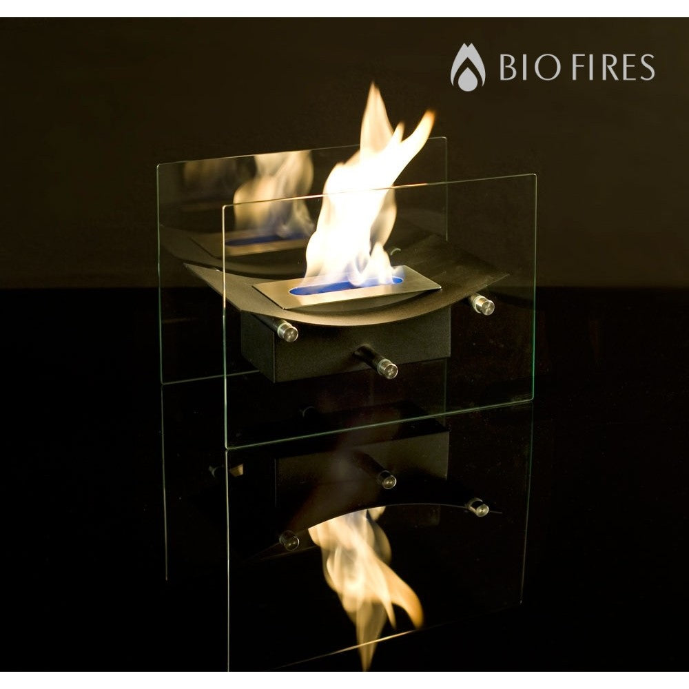 BOW Black Bioethanol Burner with black background side view