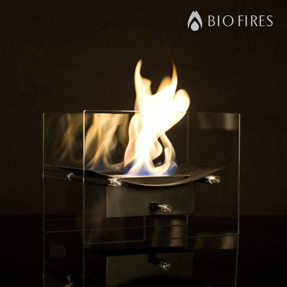 BOW Black Bioethanol Burner with black background side view