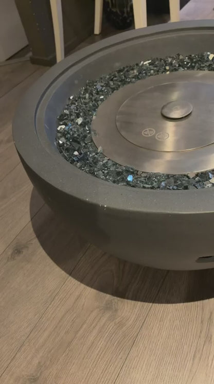 Mini Grey Bioethanol Firepit Outdoor Fireplace - (EX DISPLAY)